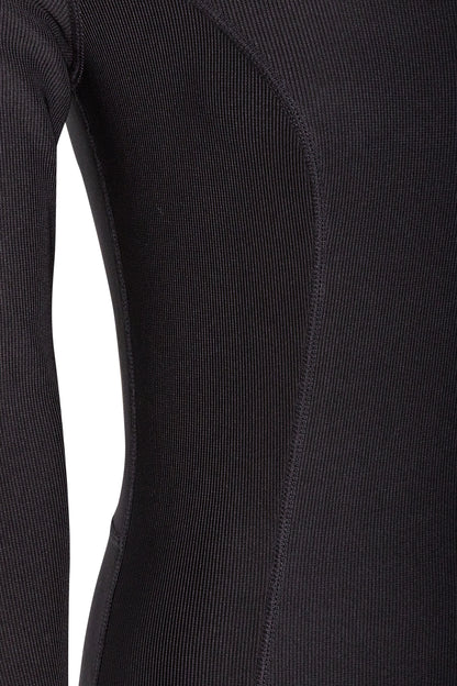 Black Premium Ribbed Jersey Longsleeve Square Neck Jumpsuit